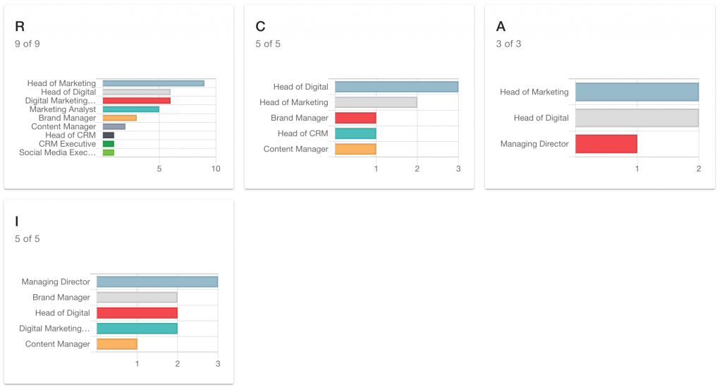 A Skore Dashboard showing Roles and Responsibilities Analysis 