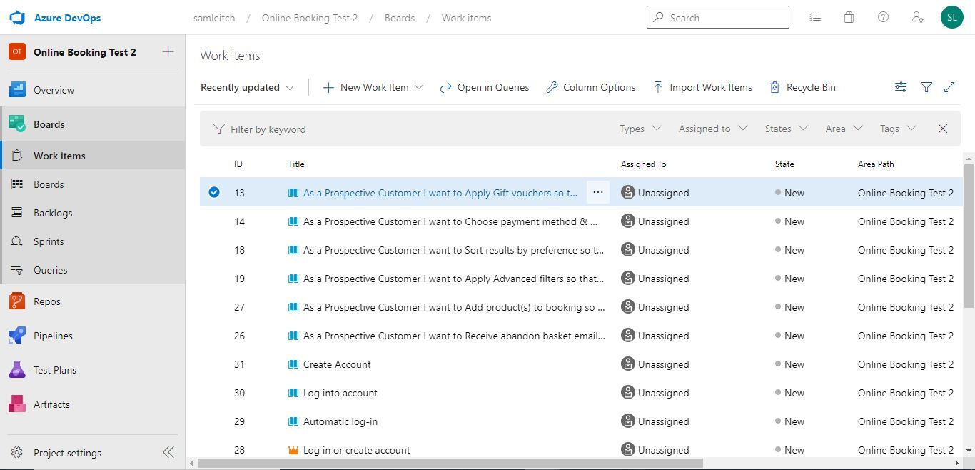 Skore for Azure DevOps Task List