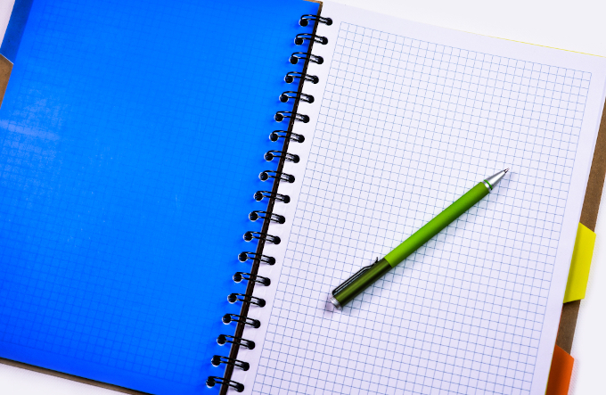 Image of notebook and pen